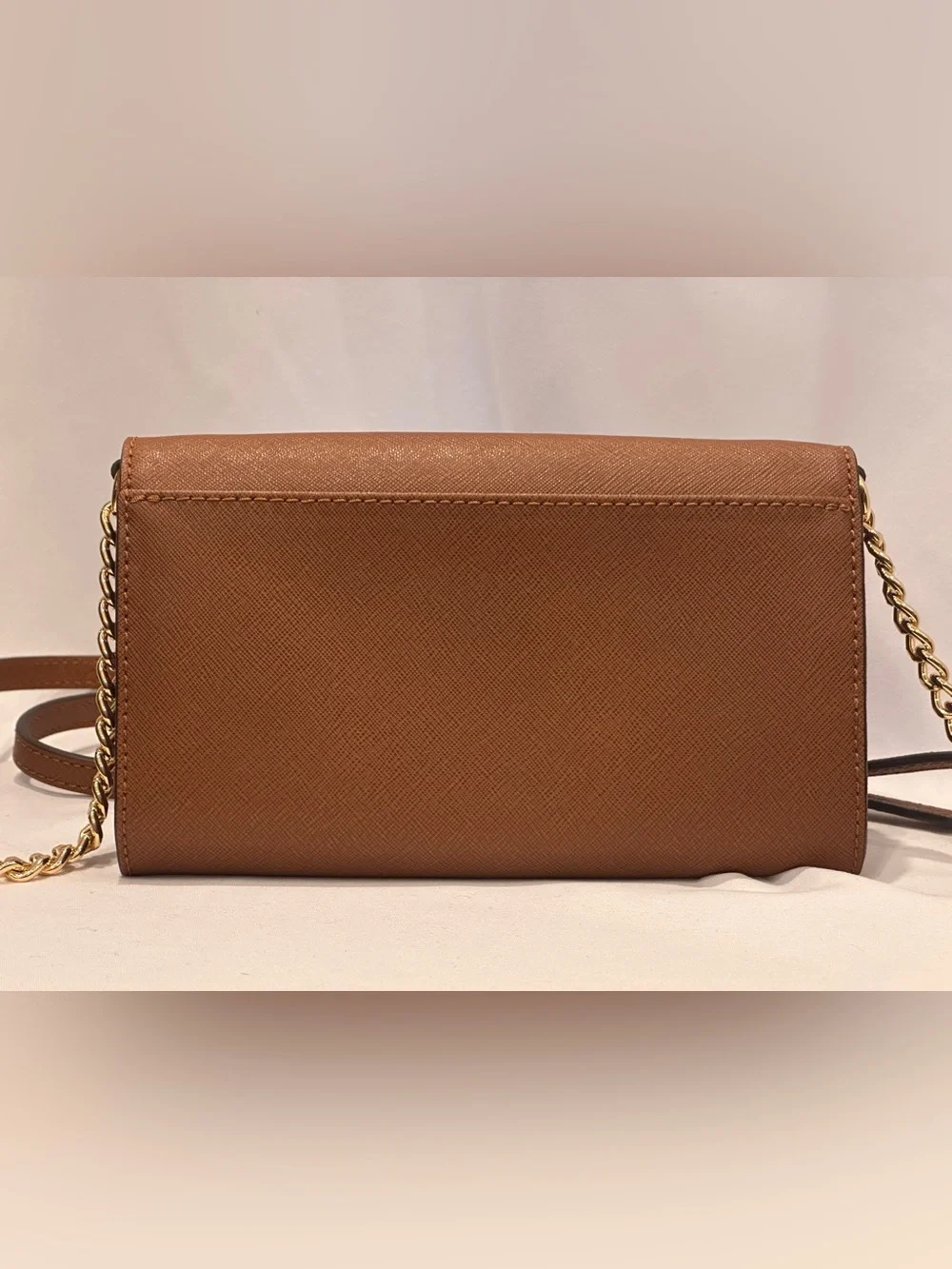 Michael Kors Brown Saffiano Leather Crossbody Wallet/ NWOT